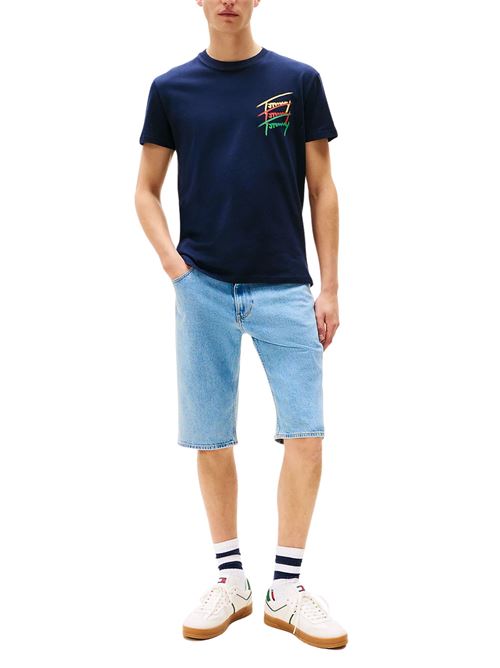 T-shirt uomo blu in cotone Tommy Jeans | DM0DM20771C1G
